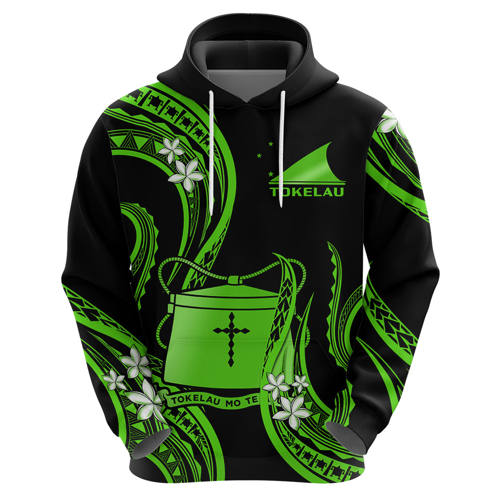 Tokelau Hoodie Tokelauan Tatau With Badge Green LT14 - Polynesian Pride