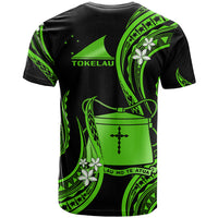 Tokelau T Shirt Tokelauan Tatau With Badge Green LT14 - Polynesian Pride