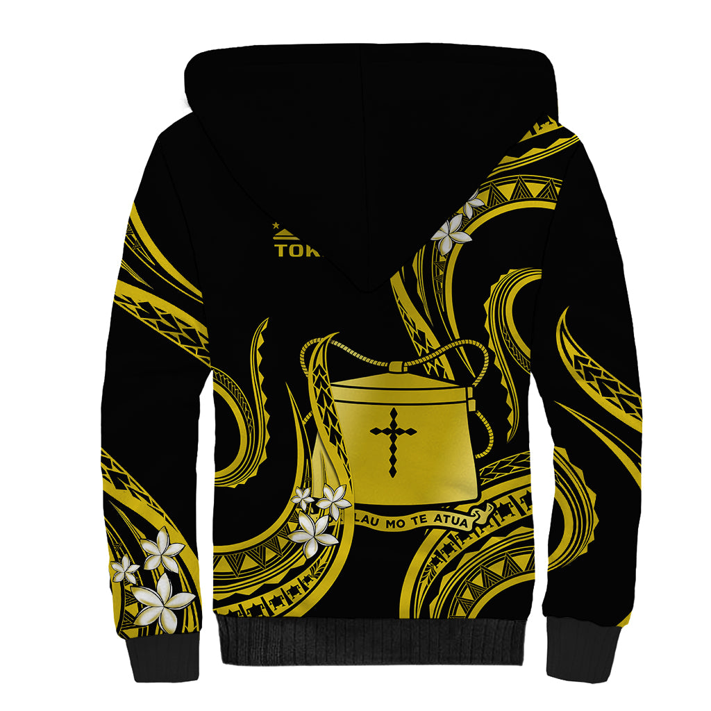 Tokelau Sherpa Hoodie Tokelauan Tatau With Badge Yellow LT14 - Polynesian Pride