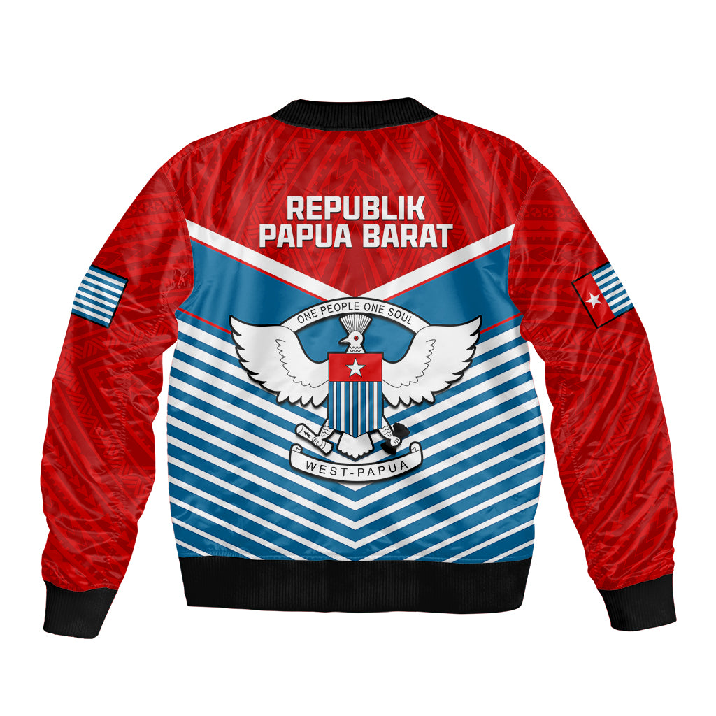 West Papua Bomber Jacket Coat Of Arms And Morning Star Flag LT14 - Polynesian Pride