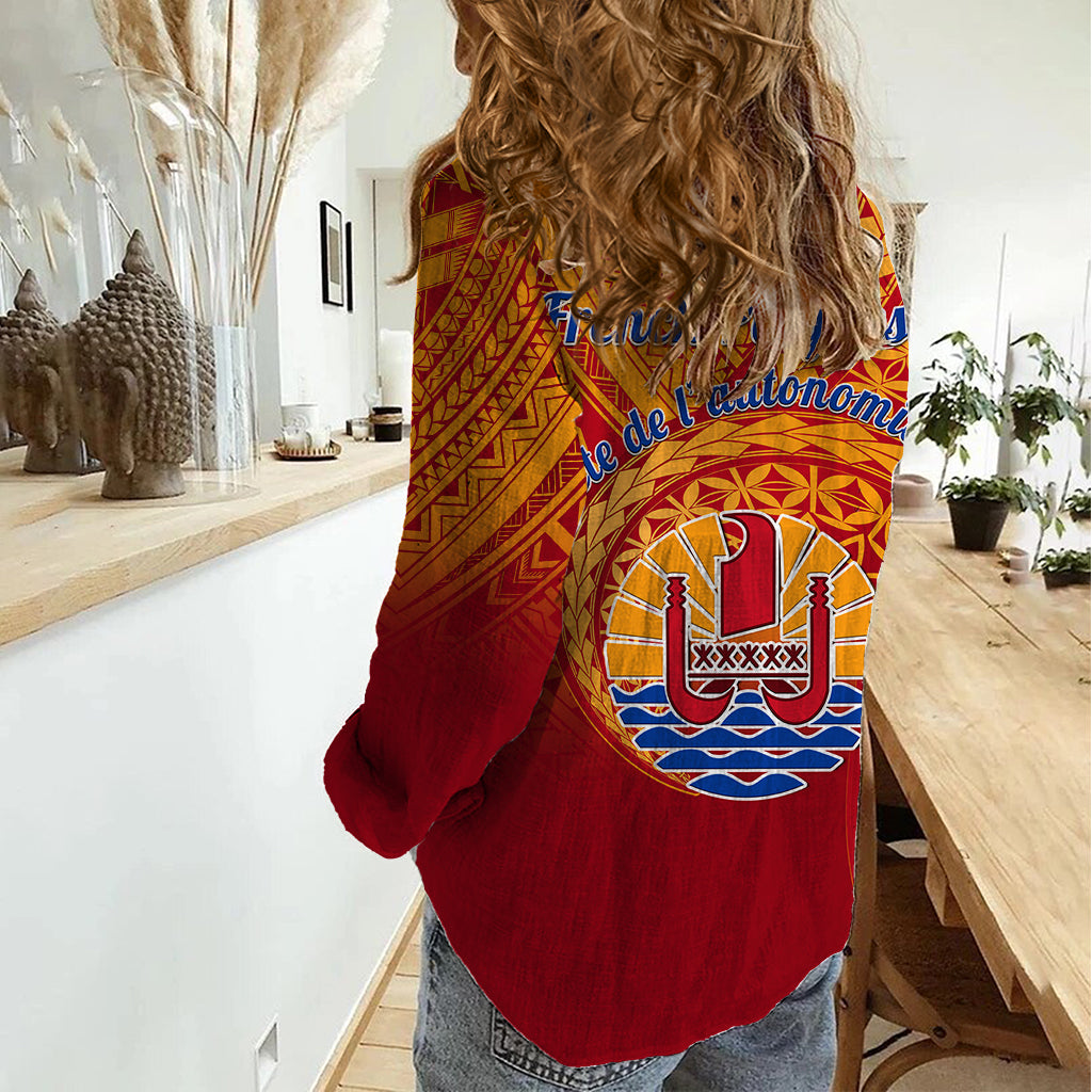 French Polynesia Women Casual Shirt Happy Internal Autonomy Day LT14 - Polynesian Pride