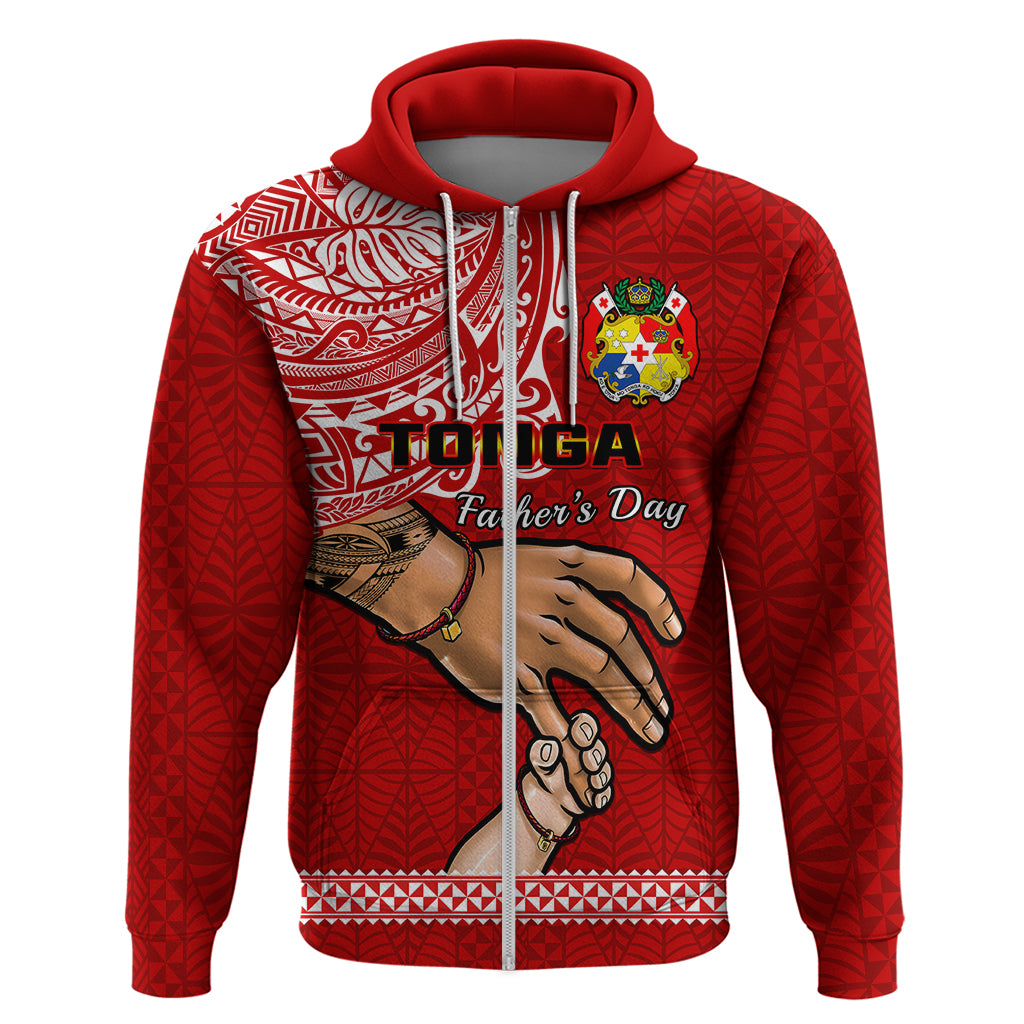 Tonga Fathers Day Hoodie Red Tongan Ngatu I Love You Dad LT14 - Polynesian Pride