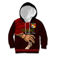 Tonga Fathers Day Kid Hoodie Black Tongan Ngatu I Love You Dad LT14 Hoodie Black - Polynesian Pride