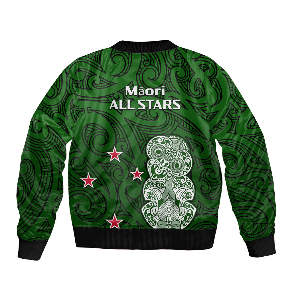Aotearoa Rugby Sleeve Zip Bomber Jacket All Stars New Zealand Tiki Maori LT14 - Polynesian Pride