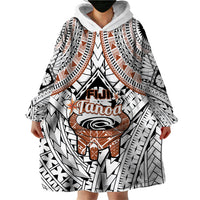 Fiji Tanoa Wearable Blanket Hoodie Kava Bowl Fijian Tapa Brown Pattern LT14 - Polynesian Pride