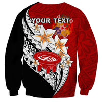 (Custom Personalised) Tonga Kava Bowl Sweatshirt Tongan Kupesi Ngatu Pattern Black LT14 - Polynesian Pride