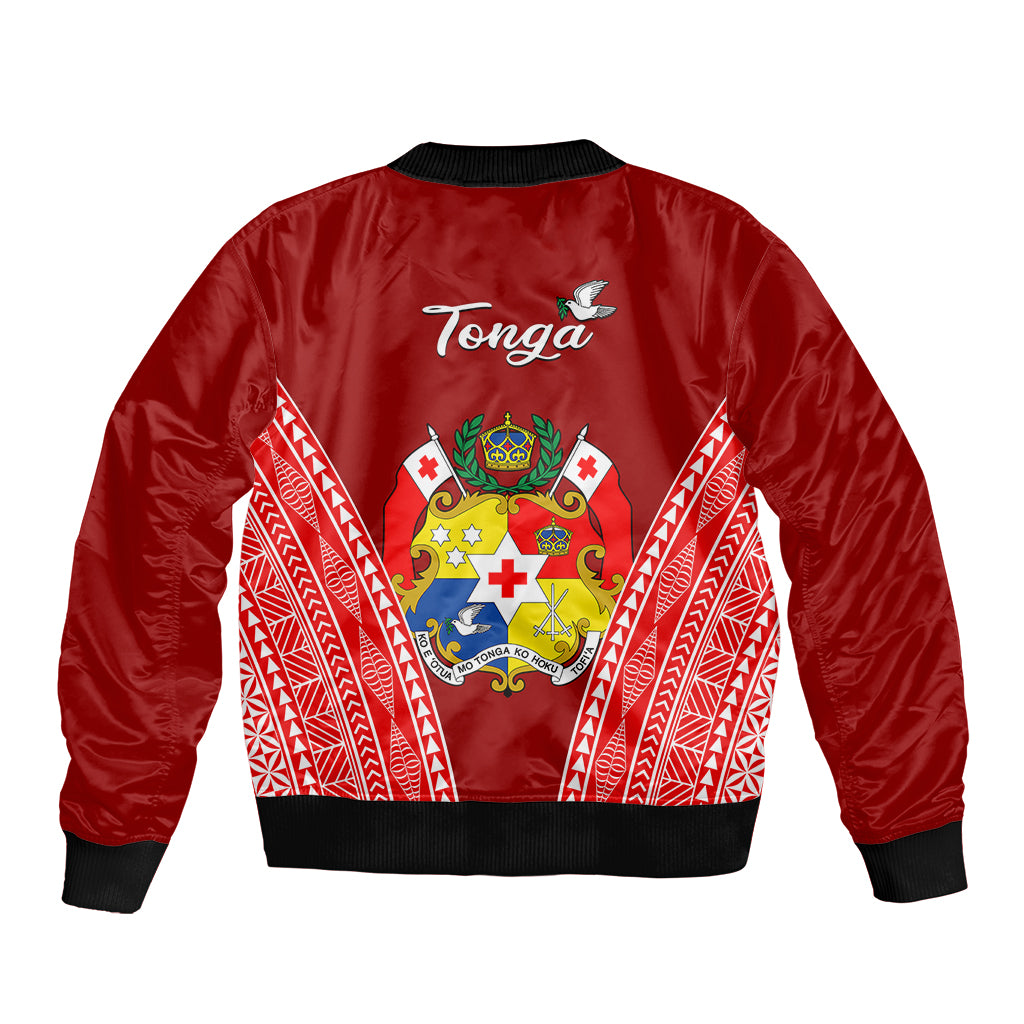 Tonga Heilala Flowers Bomber Jacket Tongan Ngatu White Special Verison LT14 - Polynesian Pride