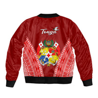 Tonga Heilala Flowers Bomber Jacket Tongan Ngatu White Special Verison LT14 - Polynesian Pride
