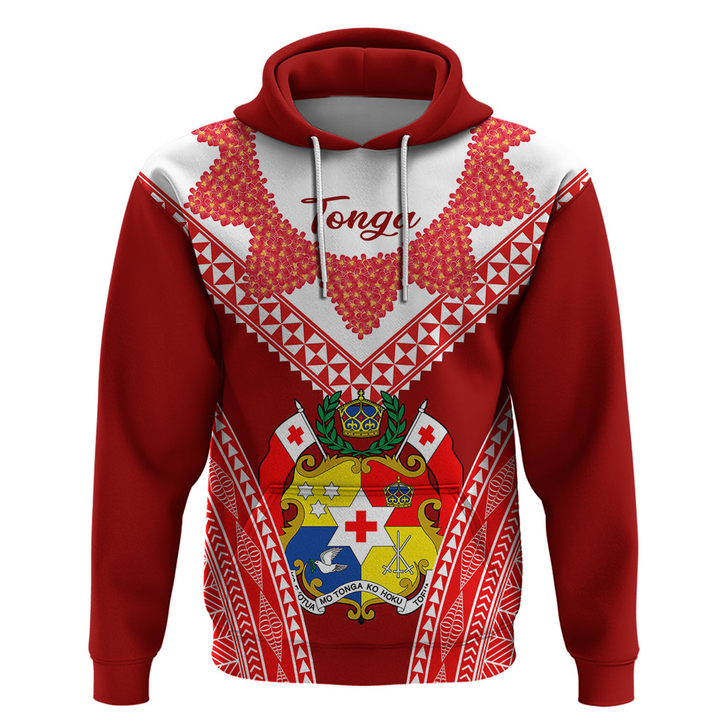 Tonga Heilala Flowers Hoodie Tongan Ngatu White Special Verison LT14 - Polynesian Pride
