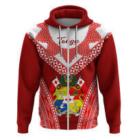 Custom Tonga Heilala Flowers Hoodie Tongan Ngatu White Special Verison LT14 - Polynesian Pride