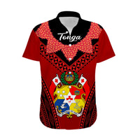 Tonga Heilala Flowers Hawaiian Shirt Tongan Ngatu Black Special Verison LT14 - Polynesian Pride