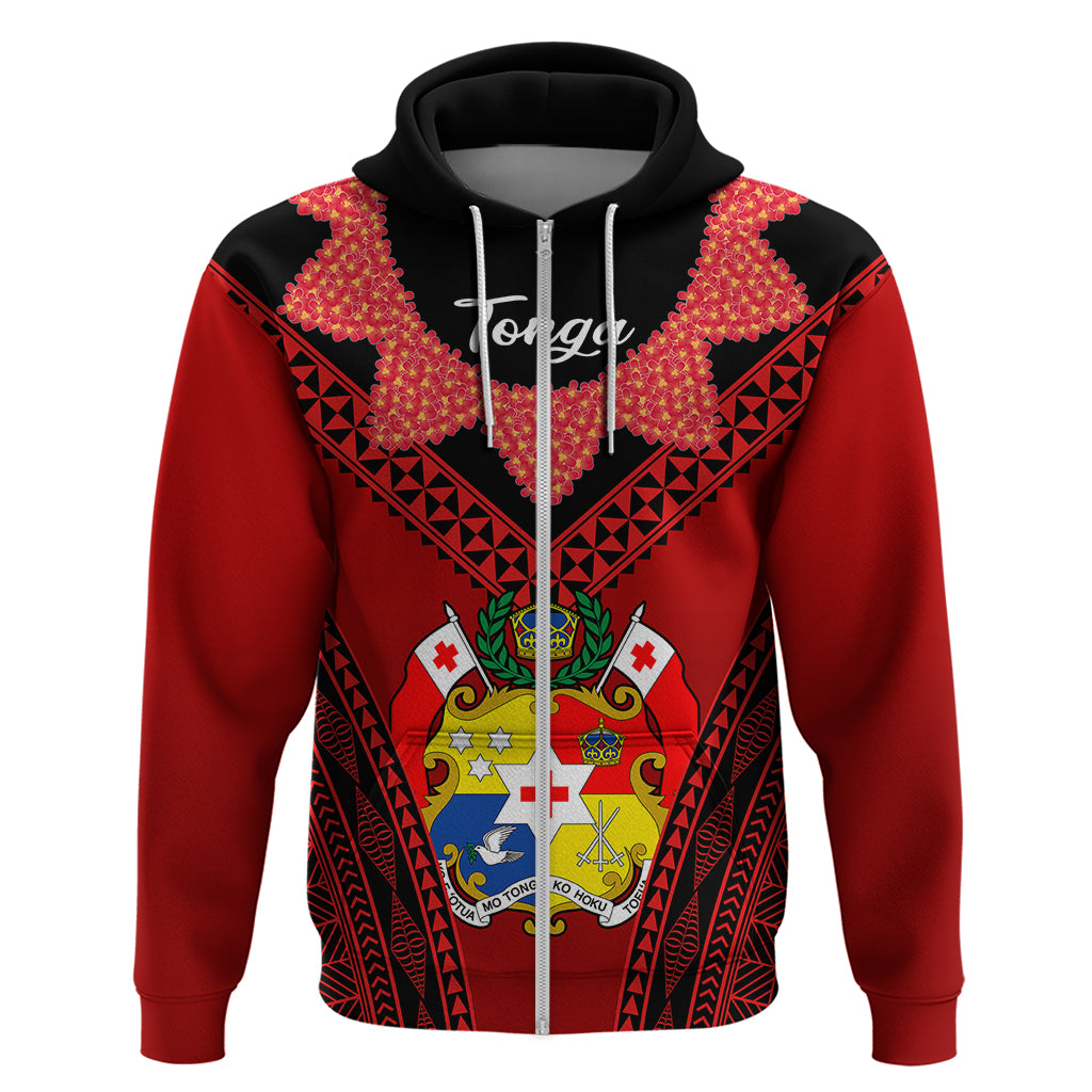 Tonga Heilala Flowers Hoodie Tongan Ngatu Black Special Verison LT14 - Polynesian Pride