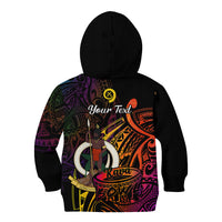 (Custom Personalised) Vanuatu Kid Hoodie Kava Bowl Mix Polynesian Gradient Style LT14 - Polynesian Pride
