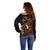 (Custom Personalised) Vanuatu Off Shoulder Sweater Kava Bowl Mix Polynesian Gradient Style LT14 - Polynesian Pride