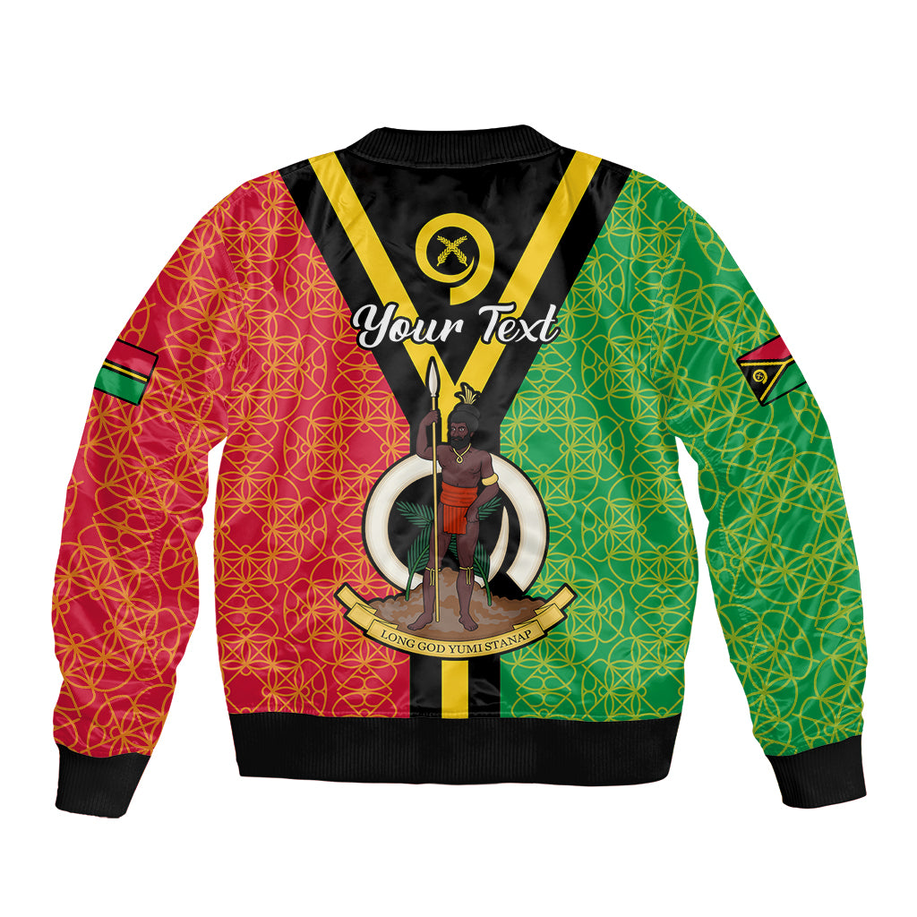 (Custom Personalised) Vanuatu Bomber Jacket Kava Bowl Mix Sand Drawing Flag Style LT14 - Polynesian Pride