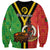 (Custom Personalised) Vanuatu Sweatshirt Kava Bowl Mix Sand Drawing Flag Style LT14 Unisex Black - Polynesian Pride
