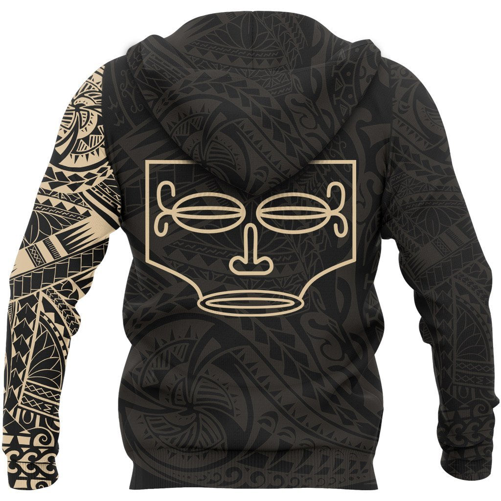 Marquesas Hoodie Marquesas Tiki Face Polynesian Tattoo Style Version 2.0 - Polynesian Pride