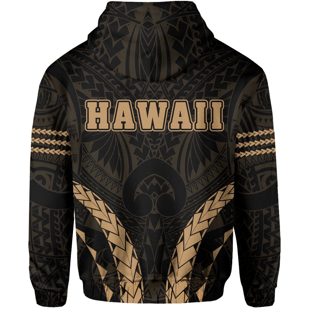 Polynesian Kakau Seal of Hawaii Hoodie Sport Style Version 2.0 Gold - Polynesian Pride
