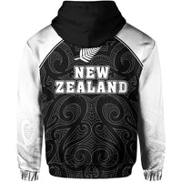 New Zealand Silver Fern Rugby Maori Zipper Hoodie Ciara Style - Polynesian Pride