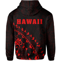 Kanaka Map Zipper Hoodie (Red) Turtle Style - Polynesian Pride