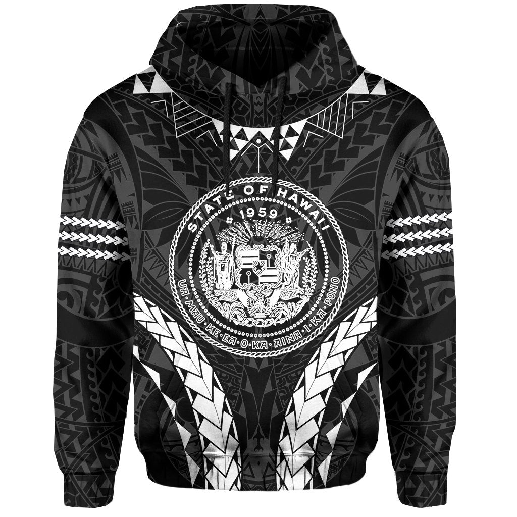 Polynesian Kakau Seal of Hawaii Hoodie Sport Style Version 2.0 - Polynesian Pride