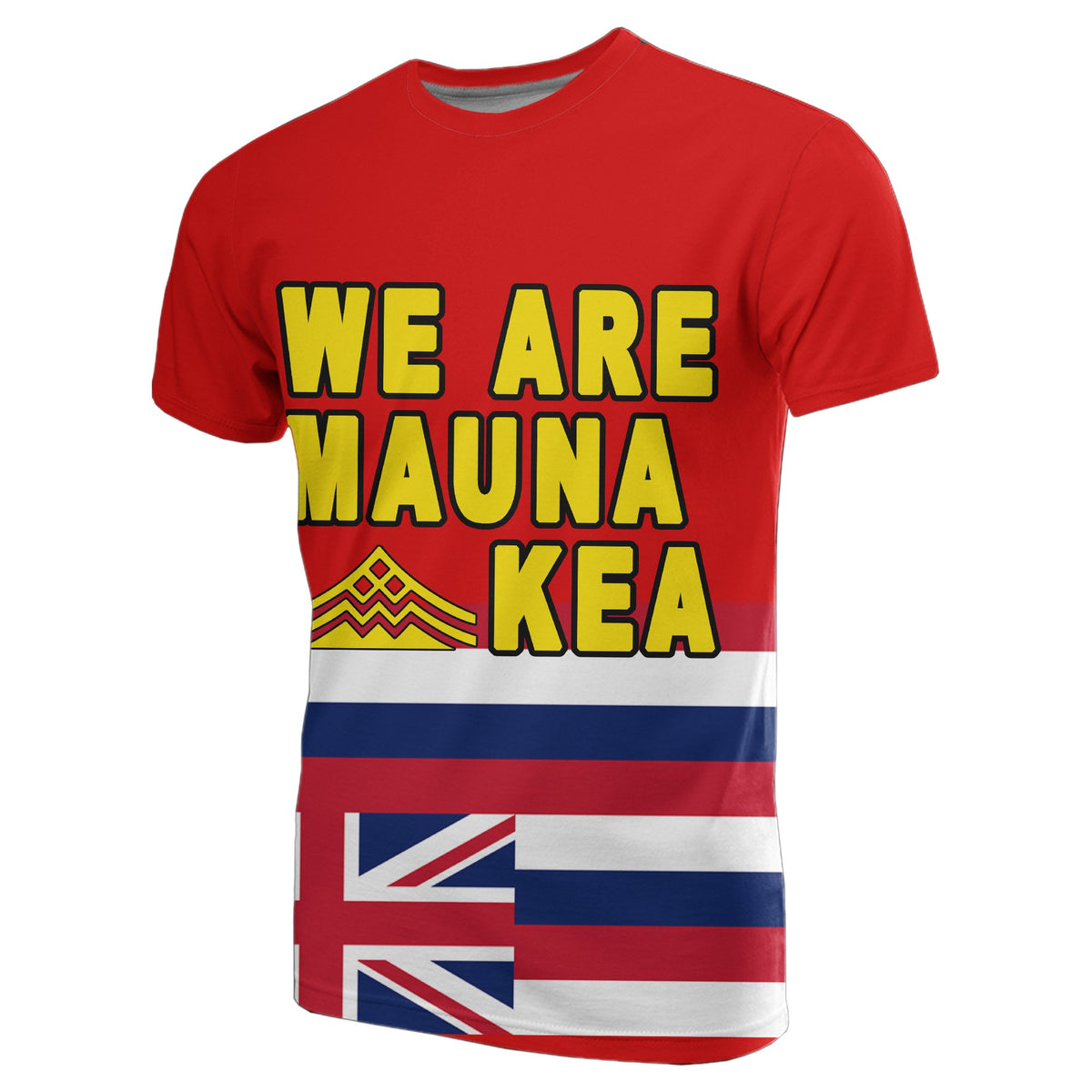 Hawaii T Shirt Flag Mauna Kea - Polynesian Pride