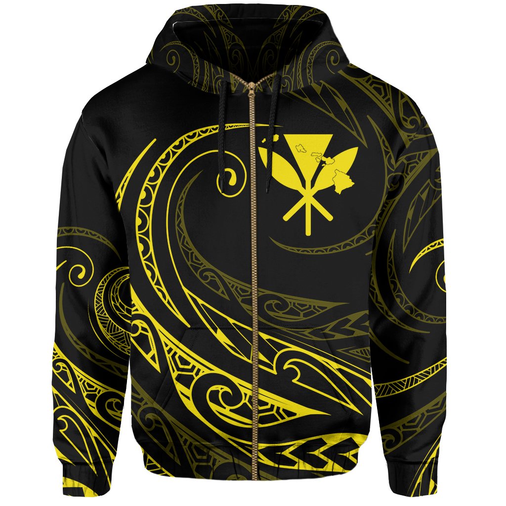 Kanaka Zipper Hoodie Frida Style Yellow - Polynesian Pride