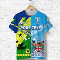 Custom Vanuatu Malampa Province and Fiji T Shirt Together LT8 - Polynesian Pride