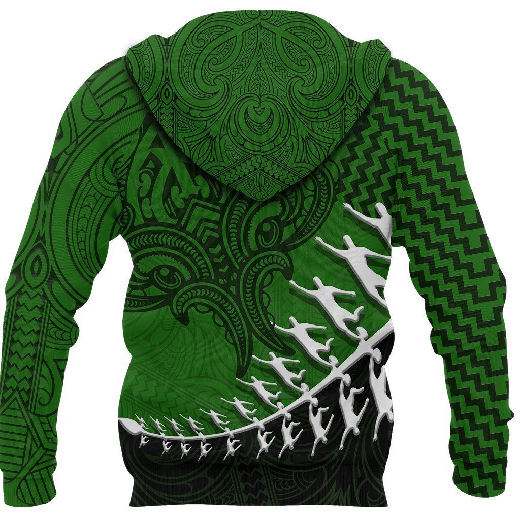 New Zealand Silver Fern Hoodie, Maori Manaia Rugby Player Pullover Hoodie - Polynesian Pride
