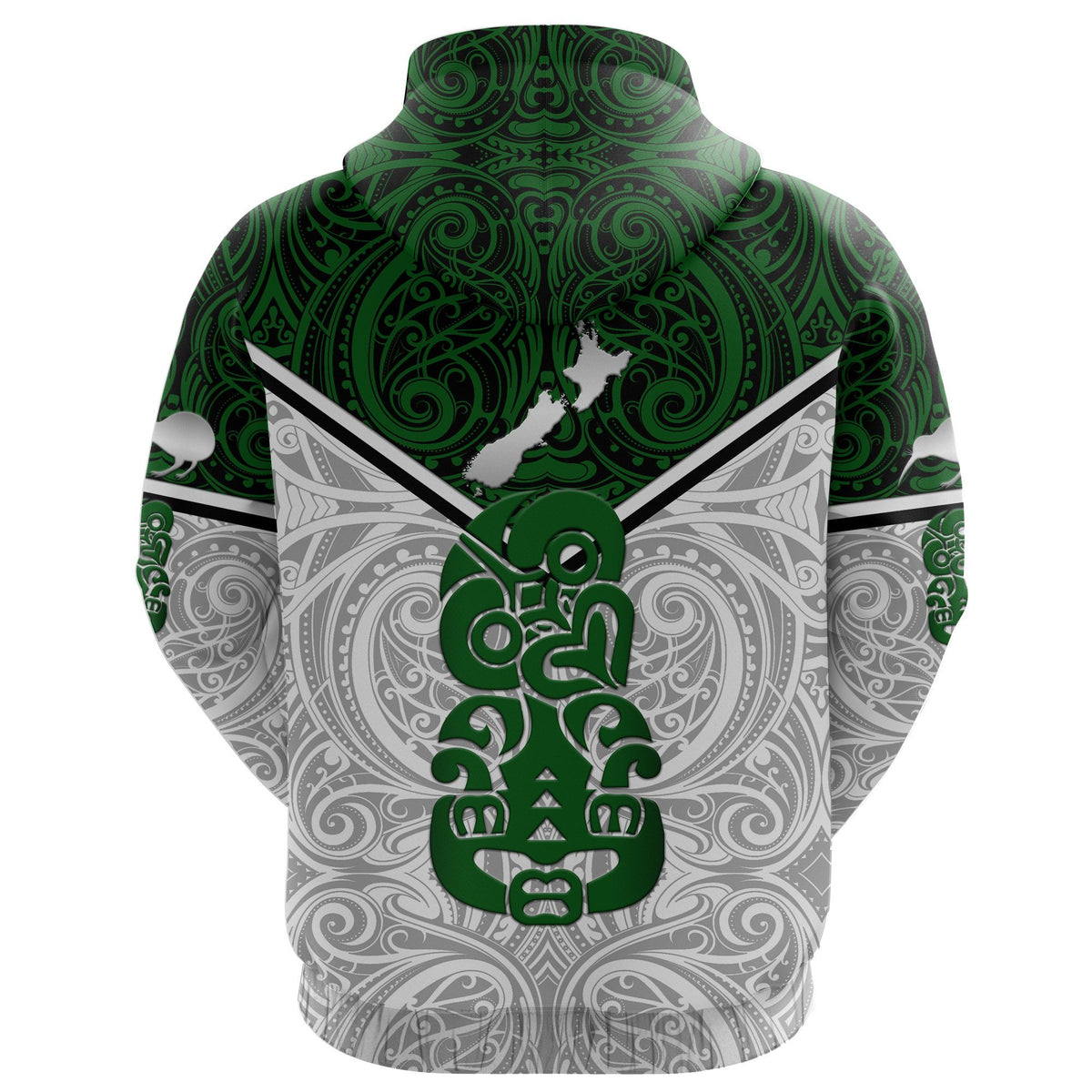 New Zealand Maori Rugby Zip Hoodie Pride Version White - Polynesian Pride