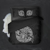 Maori Hei Tiki New Zealand Bedding Set Black mix White - Polynesian Pride