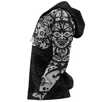 New Zealand Maori Hoodie, Maori Lion Tattoo Pullover Hoodie White Customized - Polynesian Pride
