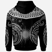 Marshall Islands Custom Hoodie Serrated Pattern White Color Unisex Black - Polynesian Pride