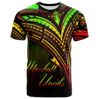 Marshall Islands T Shirt Reggae Color Cross Style Unisex Black - Polynesian Pride
