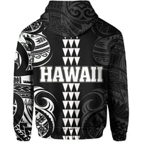 Kanaka Map Polynesian Kakau Hoodie (Zip up) White - Polynesian Pride