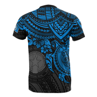 Northern Mariana Islands T Shirt Northern Mariana Islands Seal Blue Turtle Hibiscus - Polynesian Pride