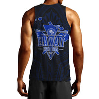 Kanaka Map Polynesian Men's Tank Top - Blue Heart - AH - Polynesian Pride
