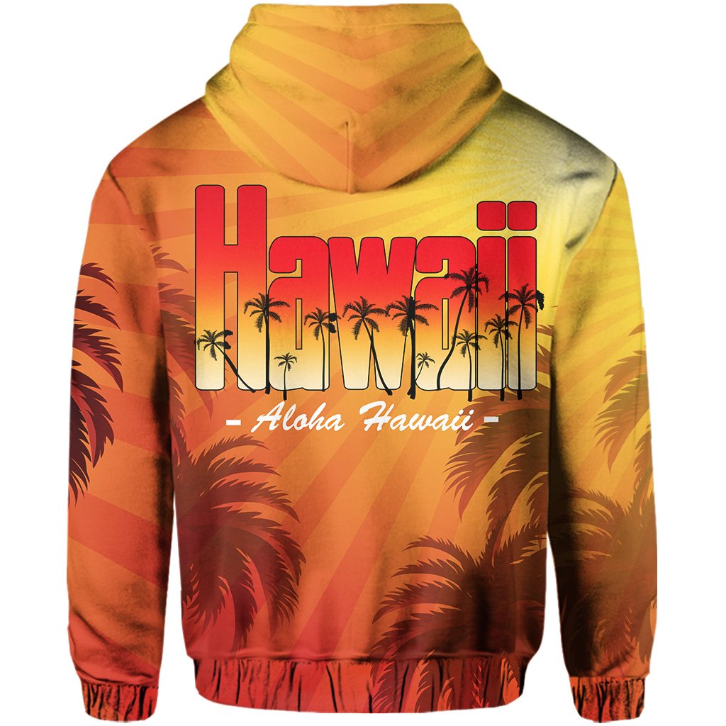 Summer Sunshine Coconut Tree Silhouette Hawaii Hoodie - Polynesian Pride