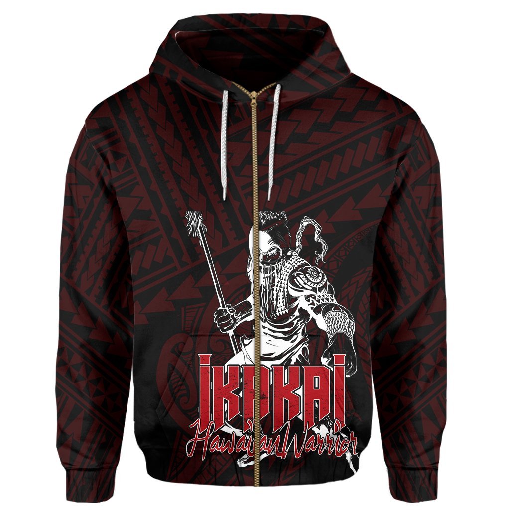 Hawaii Ikaika Polynesian Hoodie Zip Be Strong AH - Polynesian Pride
