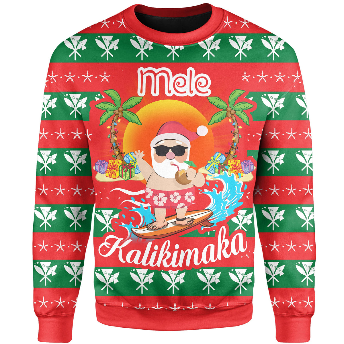 Hawaii Mele Kalikimaka Christmas Sweatshirts - Milo Style - AH - Polynesian Pride