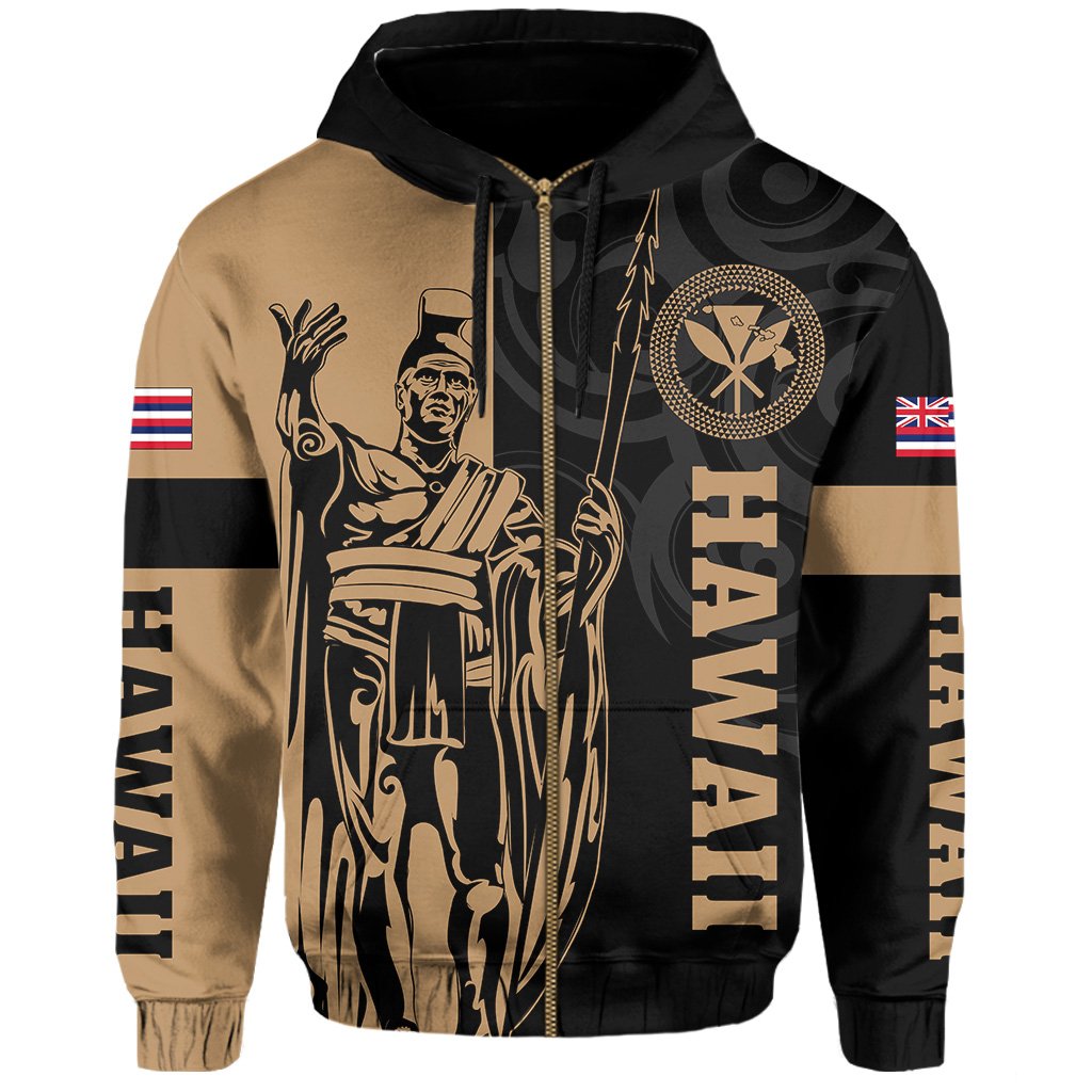 Hawaii King Polynesian Hoodie (Zip up) Lawla Style - Polynesian Pride