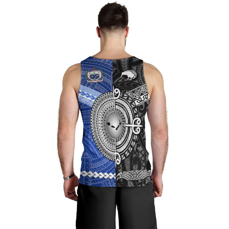 New Zealand And Samoa Men Tank Top Together - Black LT8 - Polynesian Pride