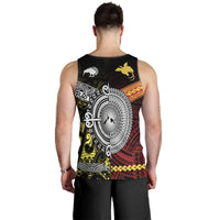 New Zealand And Papua New Guinea Men Tank Top Together - Yellow LT8 - Polynesian Pride