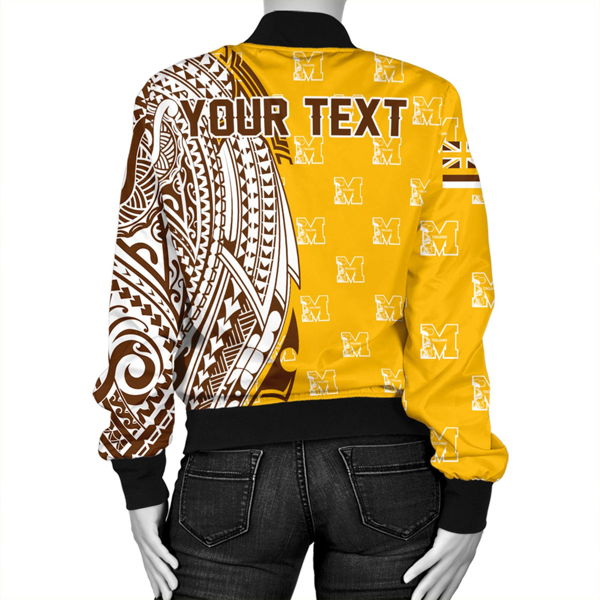 (Personalized) Hawaii Bomber Jacket - Mililani High Tribal Kakau Bomber Jacket AH - Polynesian Pride