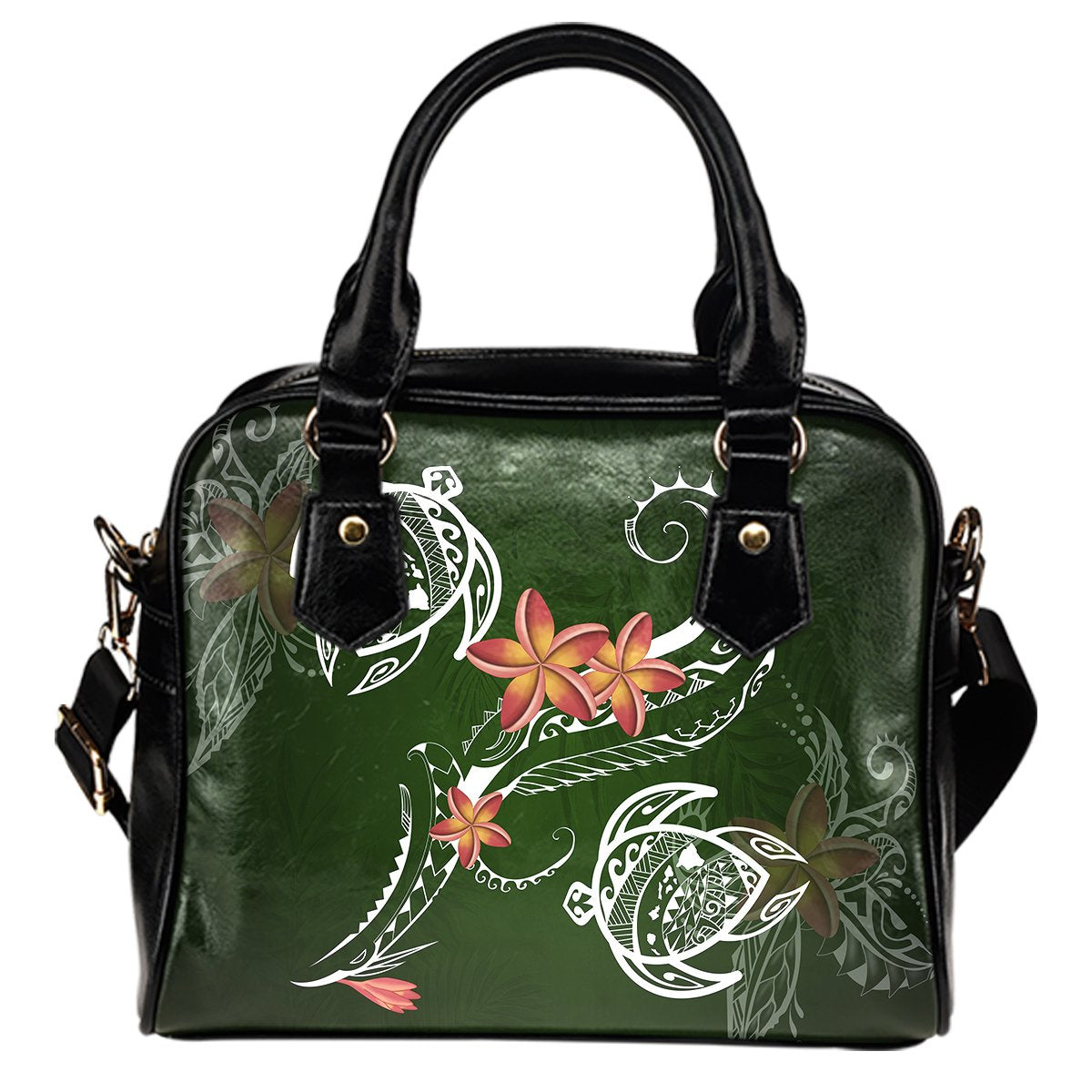 Hawaii Turtle Plumeria Polynesian Handbag - Luck Style - AH One Size Green - Polynesian Pride