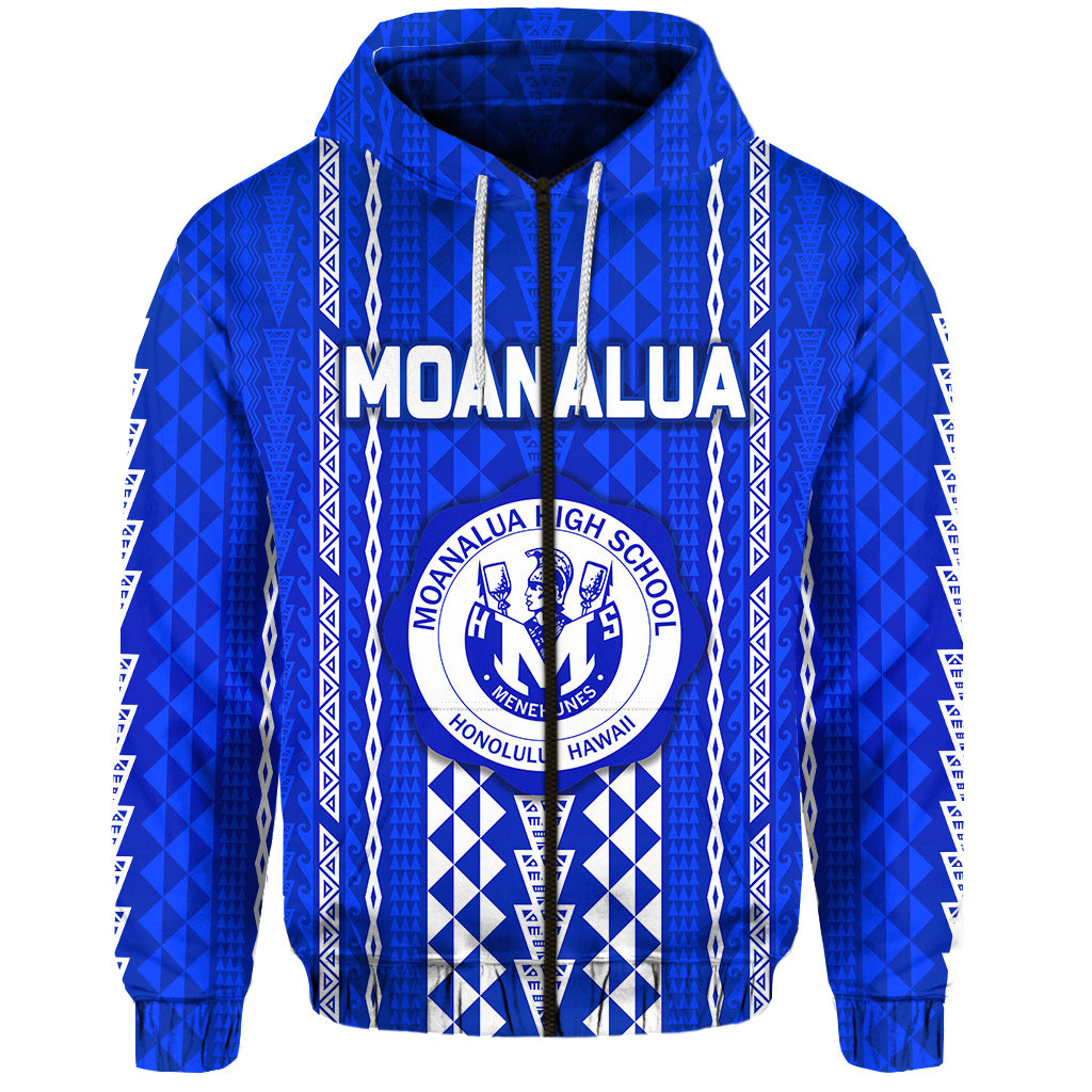 Hawaii Moanalua High School Zip Hoodie Simple Style LT8 - Polynesian Pride