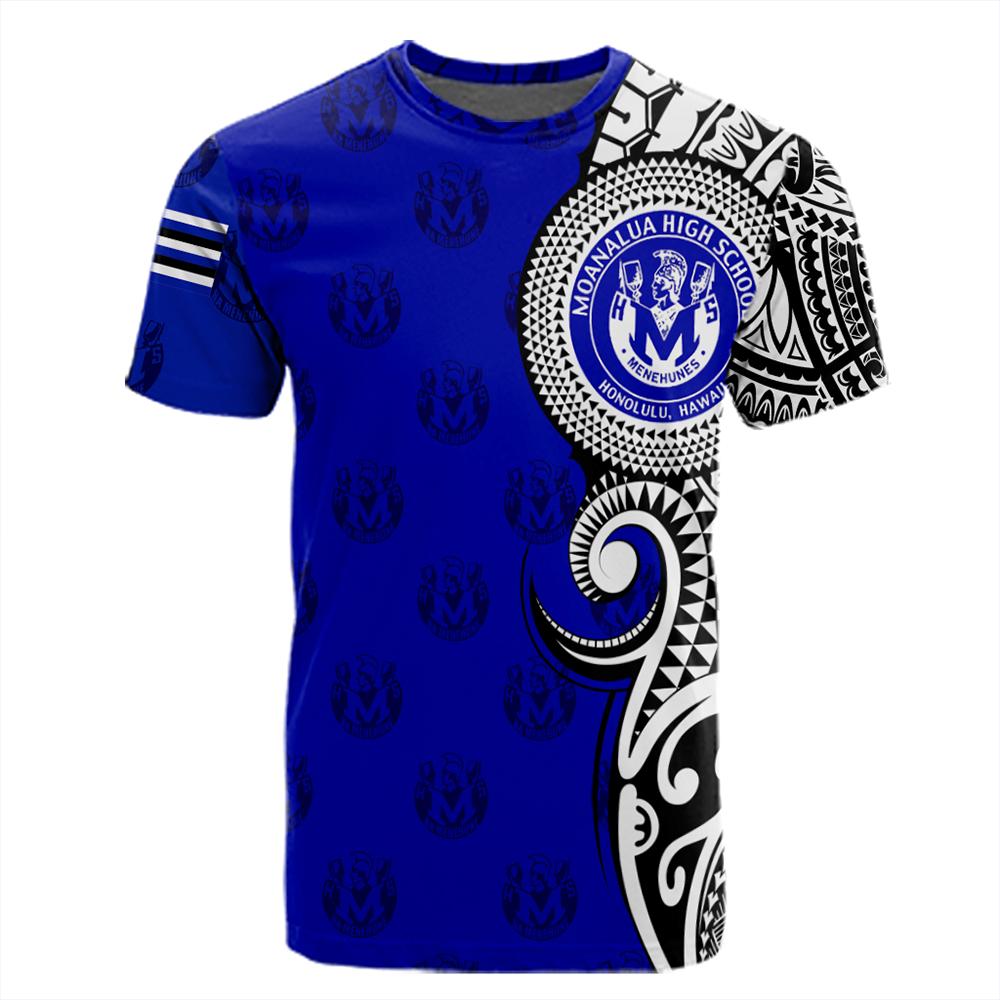 Custom Hawaii Moanalua High Tribal Kakau T Shirt - Polynesian Pride