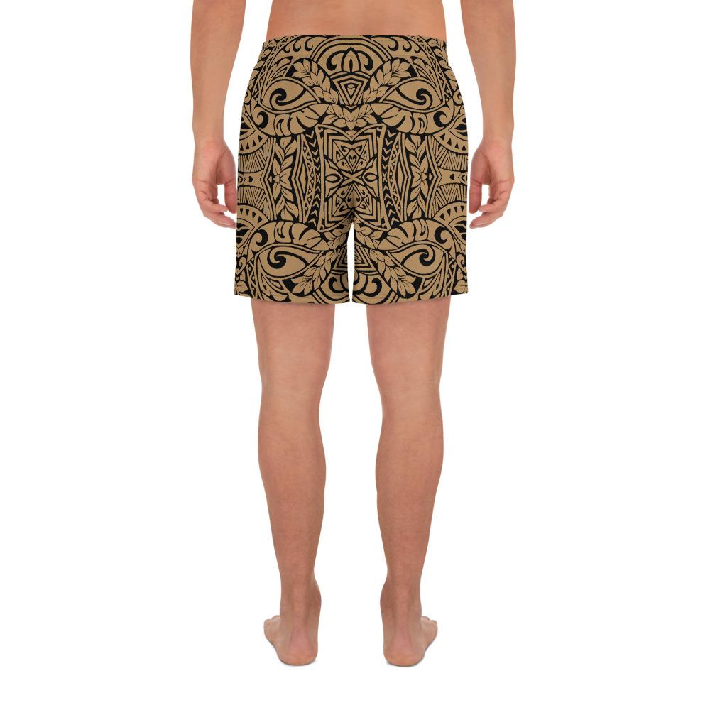 Polynesian Culture Gold Men's Athletic Long Shorts - Polynesian Pride