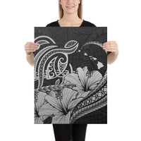 Hawaii Turtle Map Polynesian Gray Canvas 18x24 Canvas Gray - Polynesian Pride