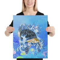 Turtle Cool Canvas 16x20 Canvas White - Polynesian Pride